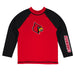 University of Louisville Cardinals Vive La Fete Logo Red Long Sleeve Raglan Rashguard