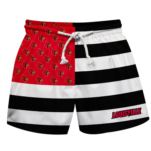 University of Louisville Cardinals Vive La Fete Game Day Red Flag Swimtrunks V1