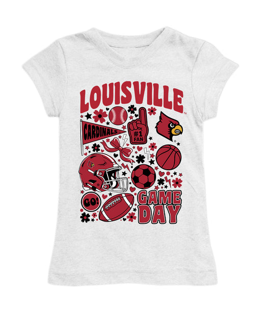 University of Louisville Cardinals Girl´s Fitted Cotton T-shirt White
