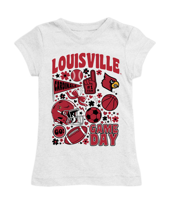 University of Louisville Cardinals Girl´s Fitted Cotton T-shirt White