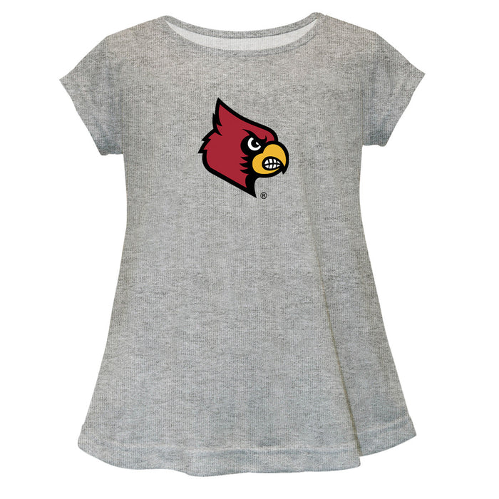 Louisville Cardinals Short Sleeve Youth Cotton Top Grey