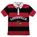 University of Louisville Cardinals Stripes Short Sleeve Polo Box Shirt Red and Black - Vive La Fête - Online Apparel Store