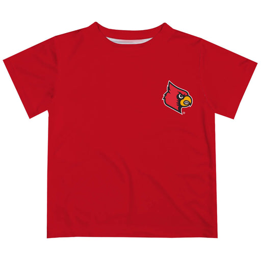 University of Louisville Cardinals Hand Sketched Vive La Fete Impressions Artwork Boys Red Short Sleeve Tee Shirt