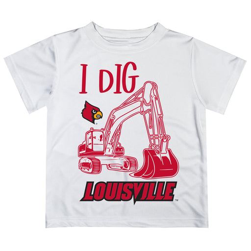 University of Louisville Cardinals Vive La Fete Excavator Boys Game Day White Short Sleeve Tee