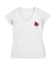 University of Louisville Cardinals Hand Sketched Vive La Fete Impressions Artwork White Women Cotton V-Neck Tshirt