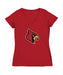 Louisville Cardinals Women's V-neck Fitted Cotton T-Shirt Red