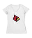Louisville Cardinals Women's V-neck Fitted Cotton T-Shirt White