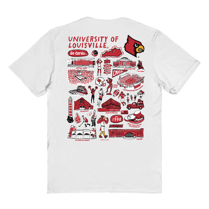 University of Louisville Cardinals Vive La Fete Impressions Artwork Womens Cotton Tshirt - Vive La Fête - Online Apparel Store