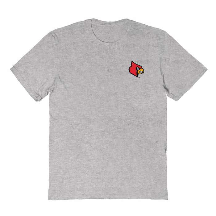 University of Louisville Cardinals Vive La Fete Impressions Artwork Grey Womens Cotton Tshirt