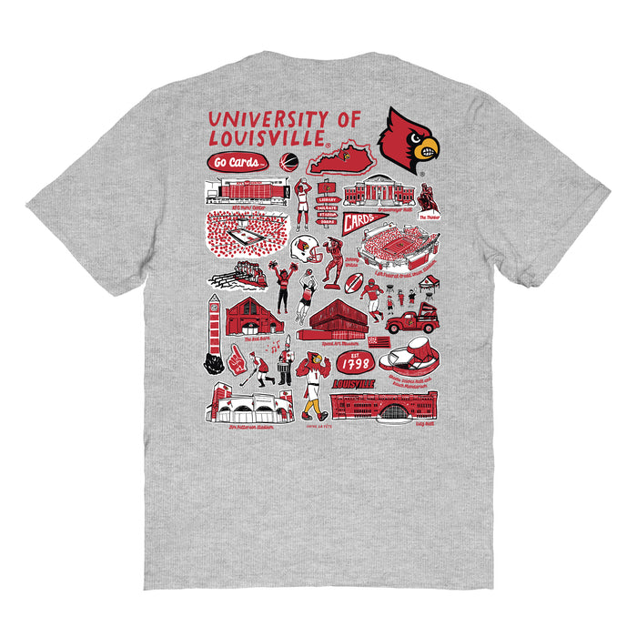 University of Louisville Cardinals Vive La Fete Impressions Artwork Womens Cotton Tshirt - Vive La Fête - Online Apparel Store