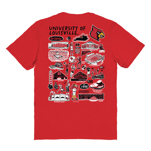 University of Louisville Cardinals Vive La Fete Impressions Artwork Womens Cotton Tshirt - Vive La Fête - Online Apparel Store