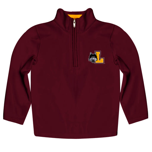 Loyola University Chicago Ramblers Vive La Fete Game Day Solid Maroon Quarter Zip Pullover Sleeves