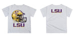 Louisiana State Tigers Original Dripping Football Helmet White T-Shirt by Vive La Fete - Vive La Fête - Online Apparel Store
