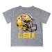 Louisiana State Tigers Original Dripping Football Helmet Heather Gray T-Shirt by Vive La Fete