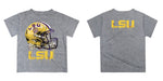 Louisiana State Tigers Original Dripping Football Helmet Heather Gray T-Shirt by Vive La Fete - Vive La Fête - Online Apparel Store