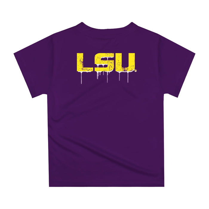 Louisiana State Tigers Original Dripping Football Helmet Purple T-Shirt by Vive La Fete - Vive La Fête - Online Apparel Store