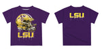 Louisiana State Tigers Original Dripping Football Helmet Purple T-Shirt by Vive La Fete - Vive La Fête - Online Apparel Store