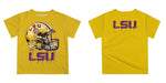 Louisiana State Tigers Original Dripping Football Helmet Gold T-Shirt by Vive La Fete - Vive La Fête - Online Apparel Store