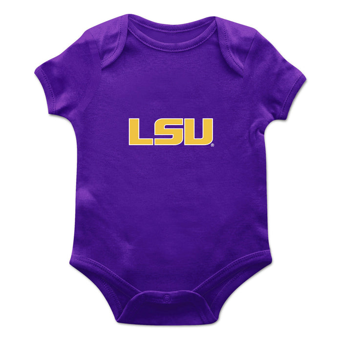 LSU Tigers Cotton Short Sleeve Bodysuit Purple