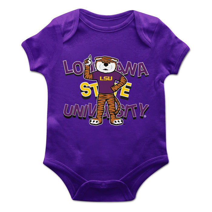 LSU Tigers Vive La Fete Infant Game Day Purple Short Sleeve Bodysuit