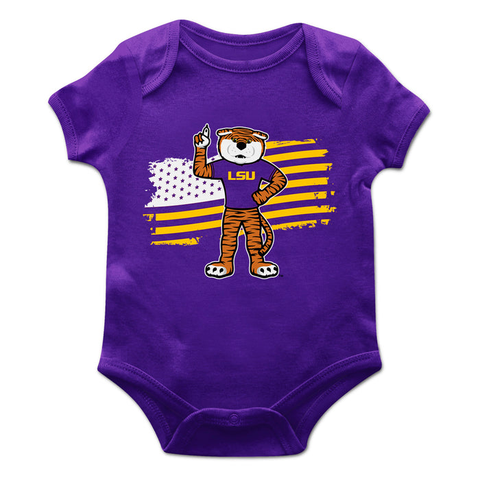 LSU Tigers Vive La Fete Infant Game Day Purple Short Sleeve Bodysuit