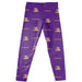 LSU Tigers Vive La Fete Girls Game Day All Over Logo Elastic Waist Classic Play Purple Leggings Tights