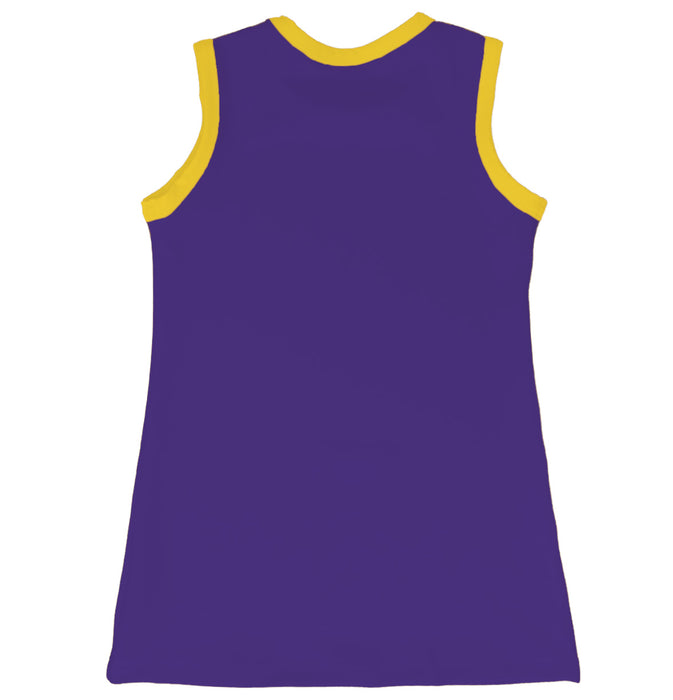 LSU Tigers Sleeveless Cheerleader A Line Dress White and Purple - Vive La Fête - Online Apparel Store