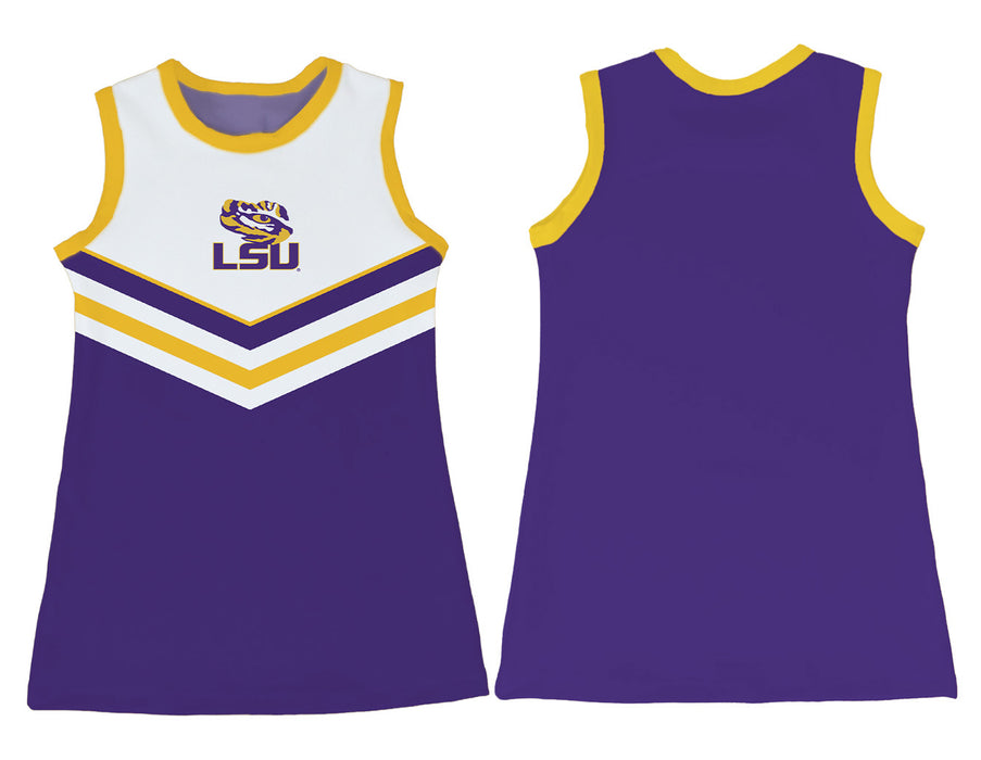 LSU Tigers Sleeveless Cheerleader A Line Dress White and Purple - Vive La Fête - Online Apparel Store