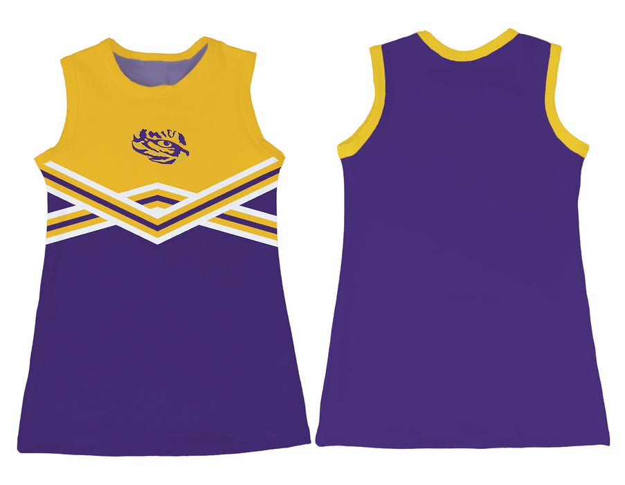 LSU Tigers Sleeveless Cheerleader A Line Dress Gold and Purple - Vive La Fête - Online Apparel Store