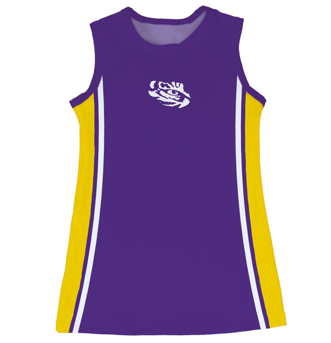 LSU Tigers Sleeveless Cheerleader A Line Dress Purple