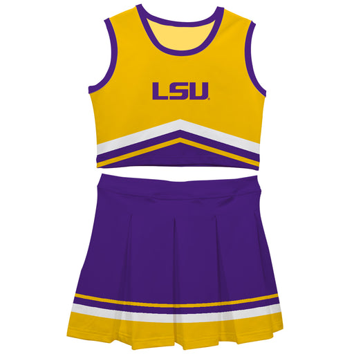 LSU Tigers Vive La Fete Game Day Gold and Purple Sleeveless Chearleader Set