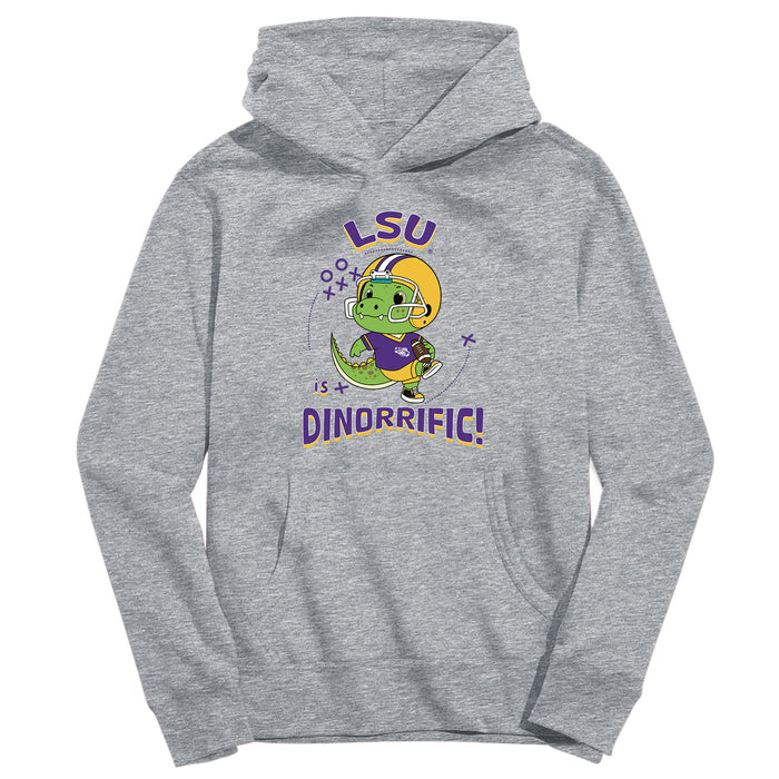 LSU Tigers Dinorrific Heather Grey Cotton Youth Hoodie