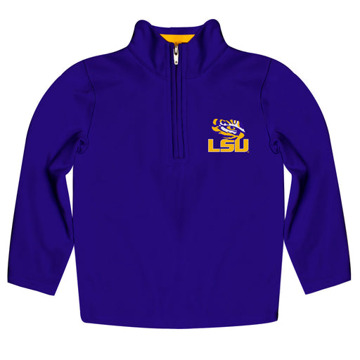LSU Tigers Vive La Fete Game Day Solid Purple Quarter Zip Pullover Sleeves