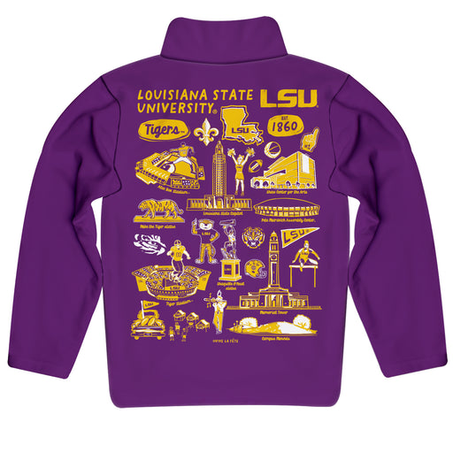 LSU Tigers Vive La Fete Impressions Artwork Purple Boys Quarter Zip Pullover V1 - Vive La Fête - Online Apparel Store