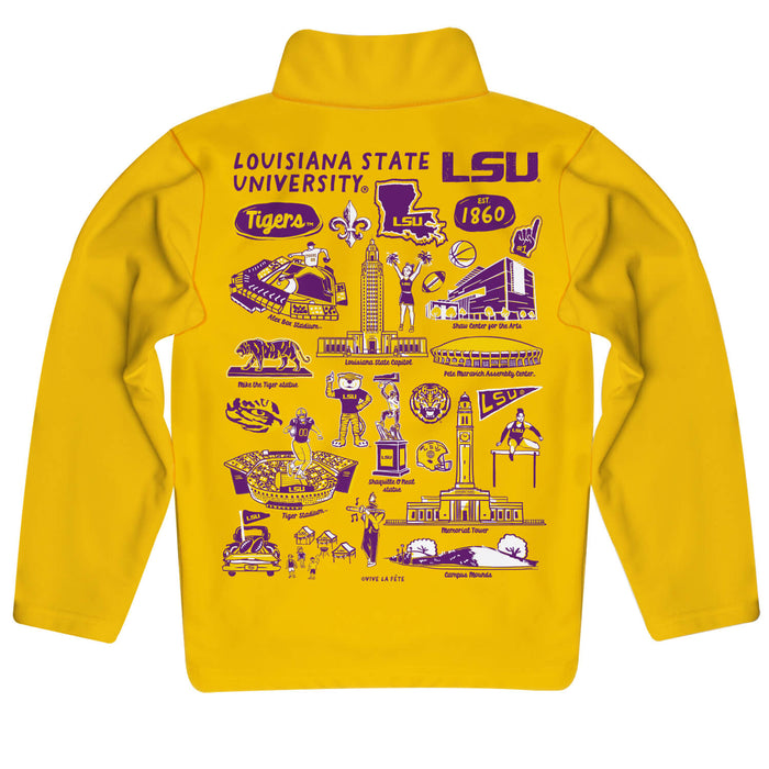 LSU Tigers Vive La Fete Impressions Artwork Gold Boys Quarter Zip Pullover V1 - Vive La Fête - Online Apparel Store