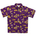 LSU Tigers Hand Sketched Logos Youth Short Sleeve Button Down Shirt