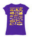 LSU Tigers Hand Sketched Vive La Fete Impressions Artwork Purple Girls Cotton Short Sleeve Tee - Vive La Fête - Online Apparel Store