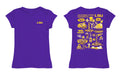 LSU Tigers Hand Sketched Vive La Fete Impressions Artwork Purple Girls Cotton Short Sleeve Tee - Vive La Fête - Online Apparel Store