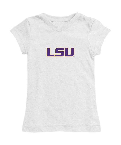 LSU Tigers Girl´s Fitted Cotton T-shirt White