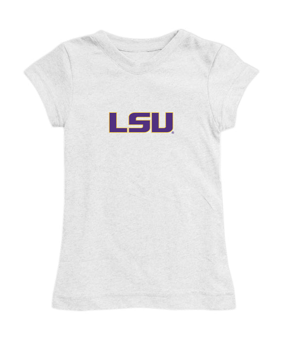 LSU Tigers Girl´s Fitted Cotton T-shirt White