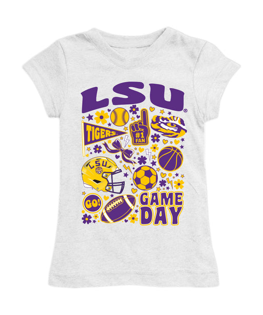 LSU Tigers Girl´s Fitted Cotton T-shirt White