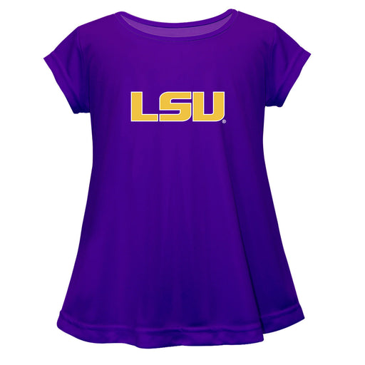LSU Tigers Short Sleeve Youth Cotton Top Purple