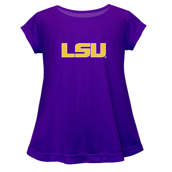 LSU Tigers Short Sleeve Youth Cotton Top Purple