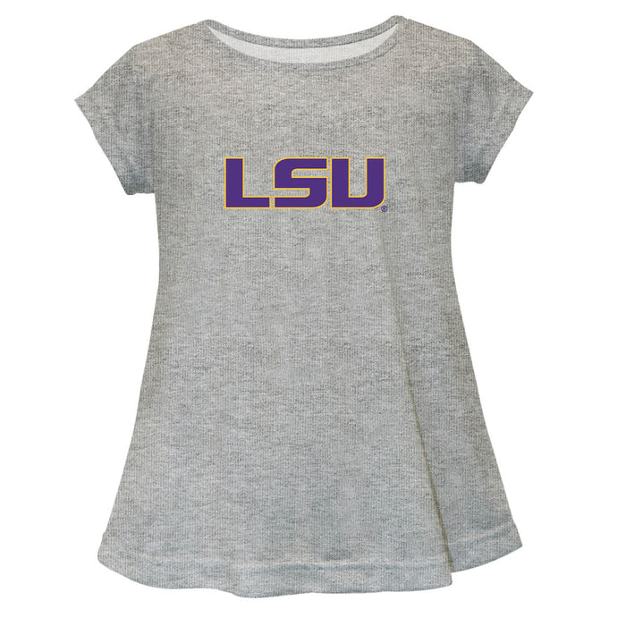 LSU Tigers Short Sleeve Youth Cotton Top Grey