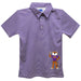 LSU Tigers Stripes Short Sleeve Polo Box Shirt Purple