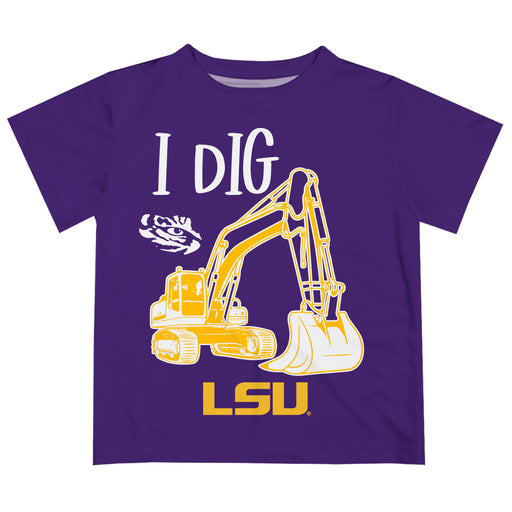 LSU Tigers Vive La Fete Excavator Boys Game Day Purple Short Sleeve Tee