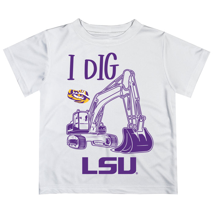 LSU Tigers Vive La Fete Excavator Boys Game Day White Short Sleeve Tee