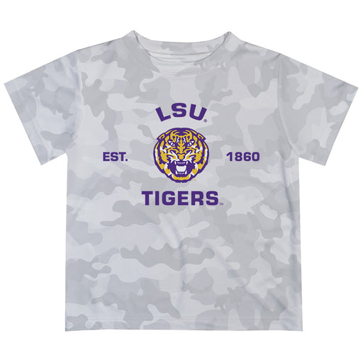 LSU Tigers T-Shirt CAMO Light Grey by Vive La Fete