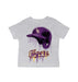 LSU Tigers Original Dripping Baseball Helmet Grey Cotton T-Shirt  by Vive La Fete