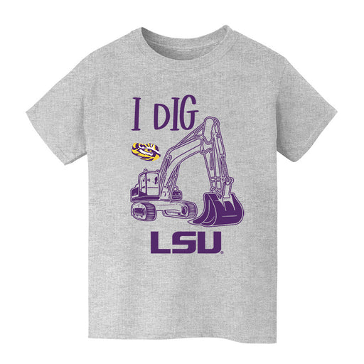 LSU Tigers Vive La Fete Excavator Heather Grey Cotton Short Sleeve Tee